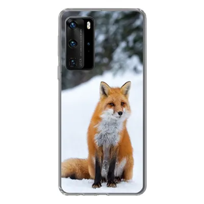 Produktbild von MuchoWow® Handyhülle Schutzhülle Hülle für Huawei P40 Pro Fuchs - Schnee - Wald Silikon Softcase Handy Hülle - Schutz