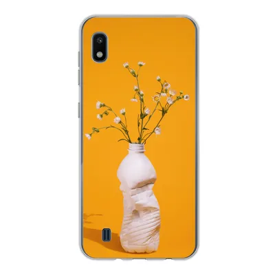 Produktbild von MuchoWow® Handyhülle Schutzhülle Hülle für Samsung Galaxy A10 Flasche - Blumenstrauß - Gelb Silikon Softcase Handy Hülle - Schutzhülle
