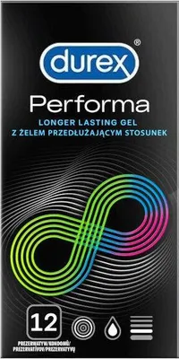 Produktbild von 12 Stück Durex Performa Kondome Aktverlängernd länger andauerndes Sexvergnügen