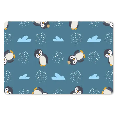 Produktbild von MuchoWow® Schreibtischunterlage Pinguin - Wolken - Jungen - Design 60x40 cm - XXL Mauspad - Großes Mauspad