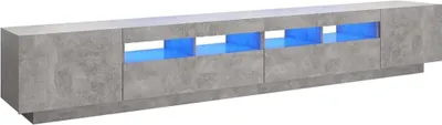 Zdjęcie produktu dla vidaXL Szafka pod telewizor z oświetleniem LED betonowa szara 260x35x40 cm