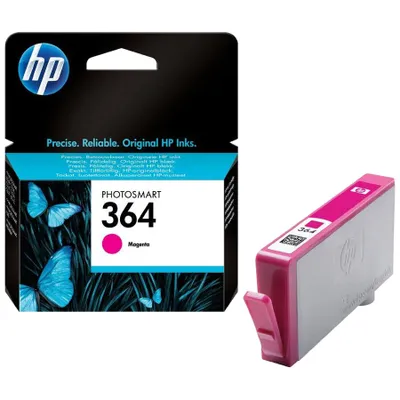A product shot of an HP ink cartridge and its packaging.