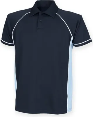 Produktbild von Finden+Hales LV370 | Herren Piped Performance Polo / Coolplus®-Polyester - Farbe: Navy/Sky/White - Größe: XXL