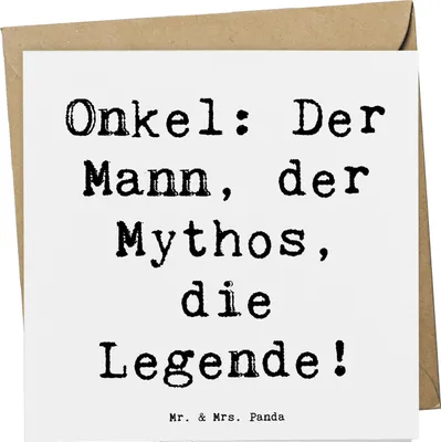Produktbild von Mr. & Mrs. Panda Glückwunschkarte Spruch Onkel Legende - Weiß - Geschenk, Familienangehöriger, Geschenke, doppelkarte, Inspiration, Klappkarte, Familie, Grußkarte, Held