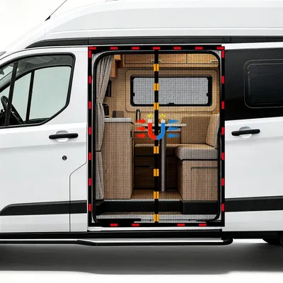 Productafbeelding van Magnetisch Vliegennet voor VW T5 T6 Deuren voor Kamperen