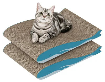 Productafbeelding van Dogat Krabplank voor katten, set van 2. Krabkarton voor katten, afmetingen 42x30x6,5 cm