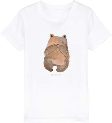 Produktbild von Mr. & Mrs. Panda Organic Kinder T-Shirt Bär Verlust 7-8 Jahre (122/128) - Weiß - Geschenk, Kleinkinder, Teenager, Bio, Teddy, Kindershirt