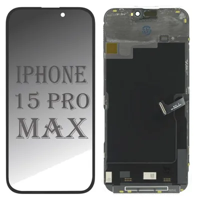 Produktbild von OEM SOFT OLED 120Hz Display Touchscreen Bildschirm Schwarz für iPhone 15 Pro Max & Werkzeug