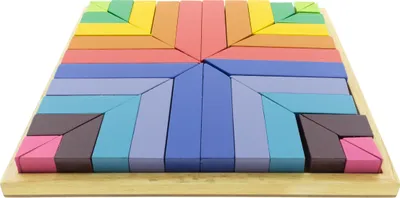 Produktbild von Holzbausteine verschiedene Farben Legespiel Holzpuzzle