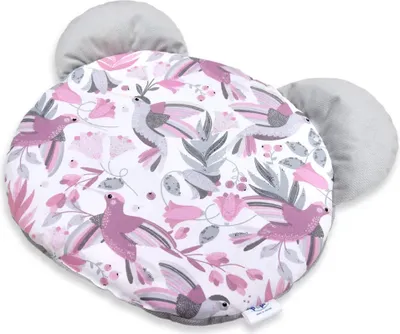 Obrázek produktu pro Pepi Cuddly Cushion - Medvídek - 50×50 cm - Dětský polštářek Dekorační polštářek do dětského pokoje Plyšový medvídek Cuddly Toy - Kolibřík s šedým sametem