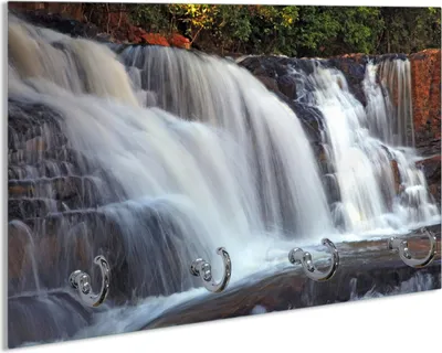 Produktbild von Wallario Schlüsselbrett aus Glas, Motiv: Wasserfall  im  thailändischen  Regenwald, 30 x 20 cm mit 4 Haken