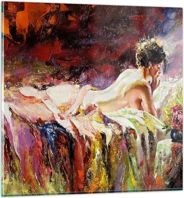 Produktbild von Bilder auf glas - Frau Modell - 60x60cm - Glasbilder - Wandbilder - Bilder - Kunstdruck - zum Aufhängen bereit - Wanddekoration aus Glas - Glas Bilder - Wandbild auf Glas - Einteilig - GAC60x60-3534