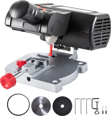 Produktbild von VEVOR Mini-Gehrungs-Kappsäge 90 W Kappsäge, inkl. 3 x Sägeblätter 5 cm & 5,87 cm, 12 / 10 / 4 mm Mini Metallsäge Tragbar, 7800 RPM Gehrungssäge 0-45° Einstellbar, für Holz, Zink, Aluminium usw.