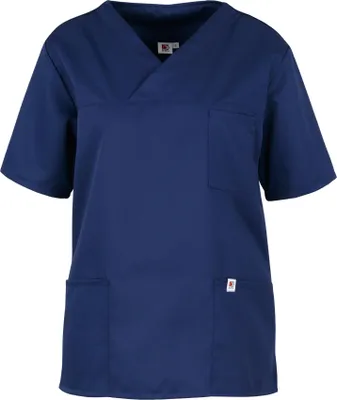 Produktbild von beb MEDIZIN/PFLEGE Uni KASACK Kurzarm V-Neck Lyocell Marine XL