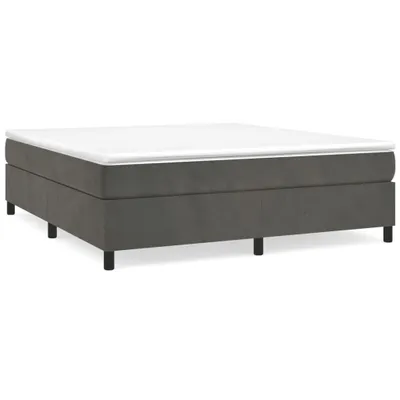 Produktbild von Boxspringbett mit Matratze Dunkelgrau 180x200 cm Samt