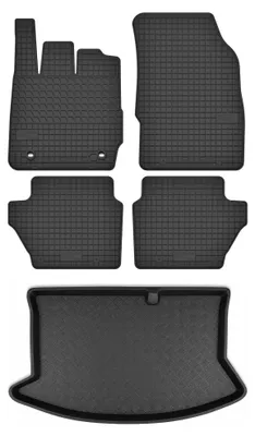 Zdjęcie produktu dla Dywaniki gumowe + mata bagażnika do Ford Fiesta MK7 2008-2011 (hatchback, standardowy bagażnik) – czarne, dopasowane – Wielganizator
