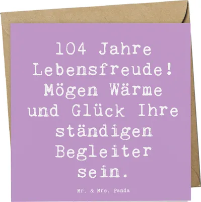 Produktbild von Mr. & Mrs. Panda Grußkarte Spruch 104. Geburtstag Lebensfreude - Lavendeltraum - Geschenk, Glückwunschkarte, besondere Anlässe, anlasskarte, Geburtstagserinnerungen