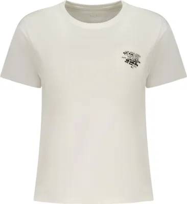 Produktbild von Damen Kurzarm T-Shirt Weiß – Nachhaltige Baumwolle mit Logo-Druck