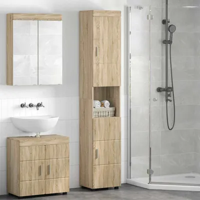Productafbeelding van Badkamermeubelset TULUM, Sonoma-eikenhout, 37 x 31,5 x 203 cm