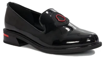 Produktbild von Damen Slipper Schwarz aus Synthetik und Leder, 3 cm Absatz, Weite G, Modell DP372022BK