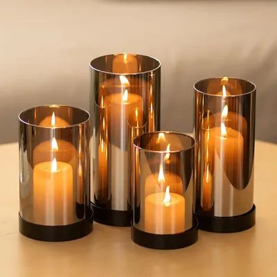 Zdjęcie produktu dla Zestaw 4 lampionów, duży, czarny, metal, do ogrodu