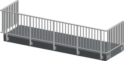 Produktbild von Pertura Geländerset Triton U-Form Aluminium taupe Seitenmontage 7 m