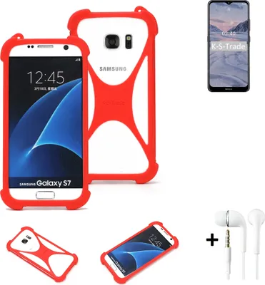 Produktbild von Handy-hülle + Kopfhörer kompatibel mit Nokia 2.4 Schutz-hülle Bumper Silikon Schutz Hülle Cover Case Silikoncase Silikonbumper TPU Softcase
