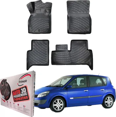 Produktbild von Trimak Autofußmatten kompatibel mit Renault Scenic 2.Gen (2003-2008) Auto Allwetter Gummimatten