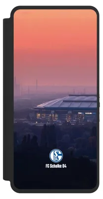 Produktbild von NIVOCASE Klapphülle für Samsung Galaxy S26 Ultra  Handyhülle aus Kunst Leder NIVOflip schwarz FC Schalke 04 Offizielles Lizenzprodukt Stadion