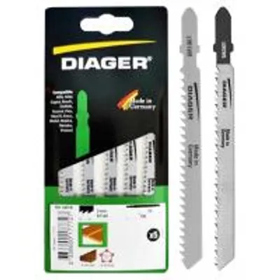 Image de Lames de scie sauteuse hcs pour bois et plastiques L002W5 5 lames 100 / 75 mm Rectifiée 10 tpi (2,5 mm) 'T' Coupe fine