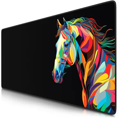 Zdjęcie produktu dla Titanwolf Gaming Mouse Pad XXL, 900 x 400 x 3 mm, podkładka na biurko, zmywalna, antypoślizgowy spód, szybkość i precyzja, Colour Horse