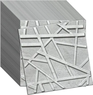 Produktbild von Verdico | 3D Wandpaneele Polystyrol - Grau - 50x50 Cm - 32 Stück - Betonimitat - Deckenpaneele - 8 m2