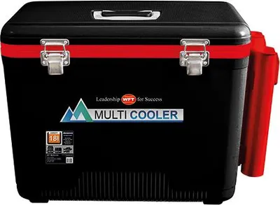 Produktbild von WFT Multicooler 18L schwarz mit 2 Rutenhaltern rot