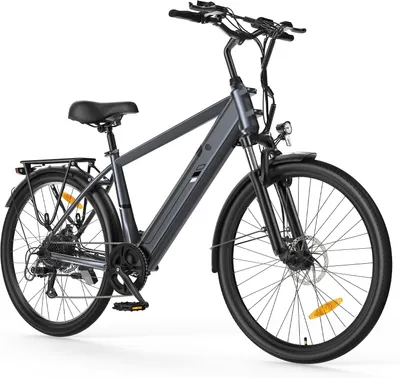 Produktbild von Touroll J2 City E-Bike 26 Zoll 250W 561,6Wh 100km Shimano 7-Gang LED Display StVZO Grau/Blau