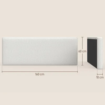 Zdjęcie produktu dla HOMCOM Tapicerowane zagłówki – poduszki ścienne o wyglądzie lnu, wiszące, 160 x 60 cm