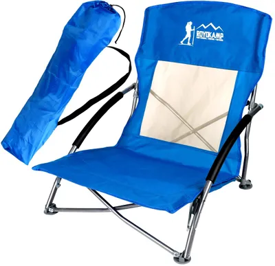 Obrázok produktu pre Turistické a plážové kreslo s podrúčkami 55x58x64cm skladacie modré