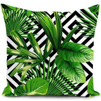 Produktbild von Kissenbezug 40x40 cm Outdoor Grün Blatt Balkon Deko Gartenmöbel