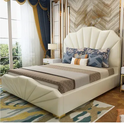 Produktbild von Design Leder Betten Hotel Doppel Bett Schlafzimmer Möbel Einrichtung