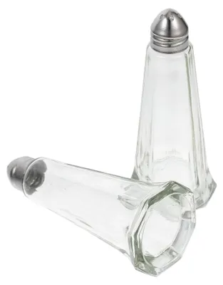 Produktbild von Salz- und Pfefferstreuer aus Glas und Edelstahl, 2 Stück, wiederverwendbar für Gewürze in Küche und Haushalt