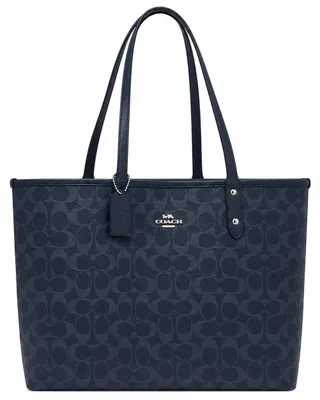 Image de Sac à main Coach, modèle Reversible City Tote, couleur bleu nuit