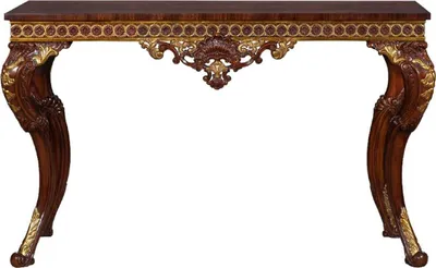 Produktbild von Casa Padrino Luxus Barock Konsole Dunkelbraun / Gold - Handgefertigter Massivholz Konsolentisch im Barockstil - Edel & Prunkvoll