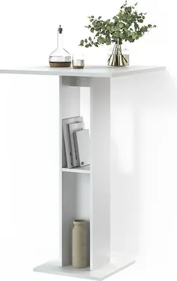 Image de Table de bar Livinity Regusa Blanc 65x65cm, Model 55925