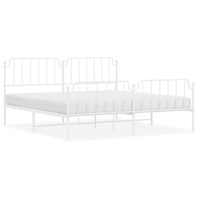 Immagine prodotto di vidaXL Struttura letto con testiera e pediera in metallo bianco 193x203 cm