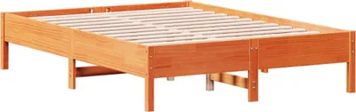 Produktbild von vidaXL Massivholzbett ohne Matratze Wachsbraun 140x190 cm Kiefernholz