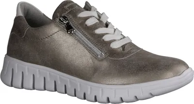 Produktbild von Waldläufer H-Birdy 916001-679 Damen Schnürer, Sneaker, bequem, Leder, Stein - Damenschuhe Bequeme Schnürschuhe, Mehrfarbig, leder (2xeclis vega)
