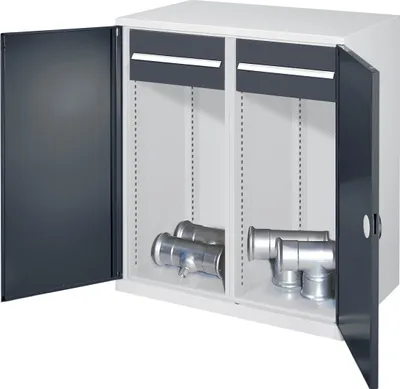 Produktbild von Kappes Schwerlast-Beistellschränke mit Mitteltrennwand 1110x1000x600mm Doppelwandtüren Modell 75 anthrazitgrau