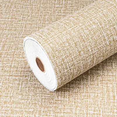 Produktbild von Strukturierte, selbstklebende Tapete für Wände, geprägte Tapete für Schlafzimmer, dicke Tapete für strukturierte Wände, wasserfest, selbstklebend, Vinylschaum, 50 x 280 cm, hellbraun