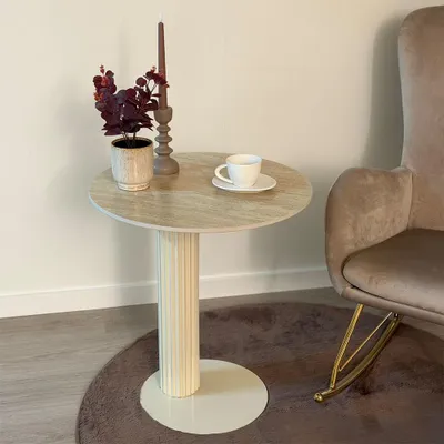 Produktbild von Milton & Oldbrook Beistelltisch Ø 55 cm Hedemora Travertin