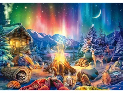Immagine prodotto di Schmidt Spiele Puzzle Lagerfeuerromantik unterm Sternenhimmel, Standard, Erwachsenenpuzzle, 1000 Teile, 59787