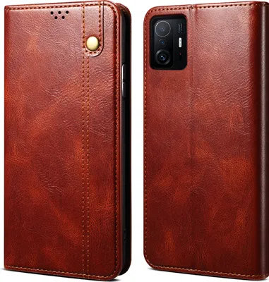 Produktbild von Xiaomi Mi 11T Hülle, Leder Flip Brieftasche Schutzhülle für Xiaomi Mi 11T / Mi 11T Pro Rot